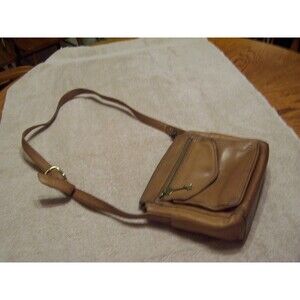 Fossil 75082 Brown Leather key shoulder handbag purse very nice